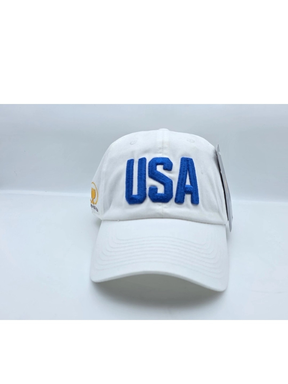 USA Presidents Cup White Hat Adjustable Strapback Golf Baseball Cap Embroidered